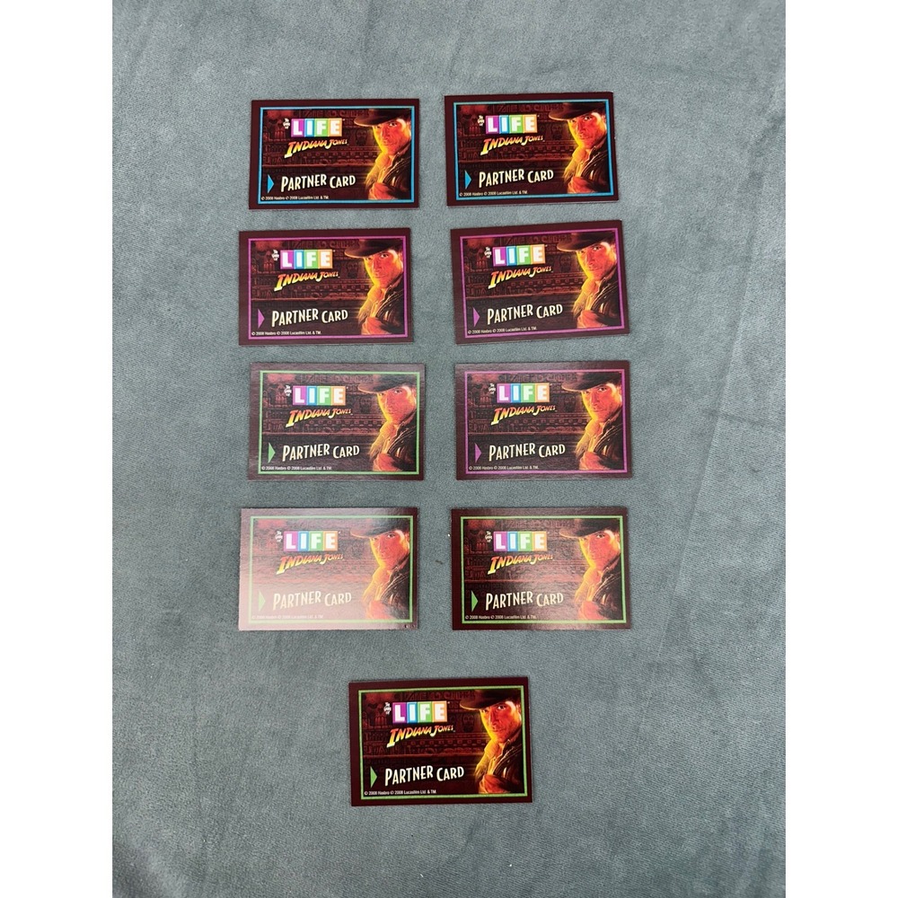 Game of Life Indiana Jones Edition 2008 Partner Cards Lot of 9 Replacement